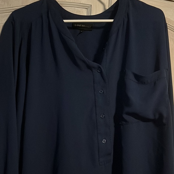 Blue long sleeve Lane Bryant. Nice blouse for a dinner date. - Picture 2 of 4